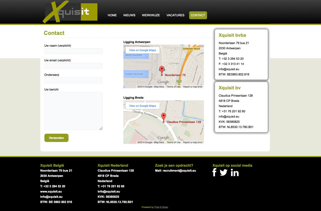 Xquisit-contactpage